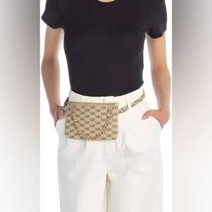 Michael Kors Signature Logo Pull Chain Belt Bag